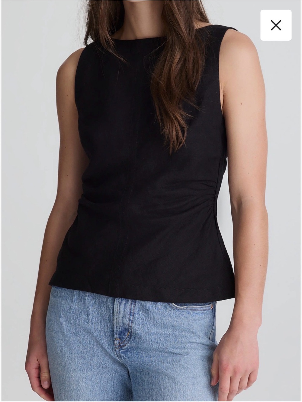 Madewell Women's Black Linen
Woven Sleeveless Scoop Zip Back
Top Sizs4 NWT